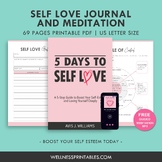 Self Love Workbook + Guided Meditation, Boost Your Self Es
