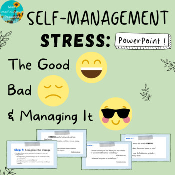 Preview of Self-Management PowerPoint - Stress: The Good, Bad, & Managing It (Casel's SEL)