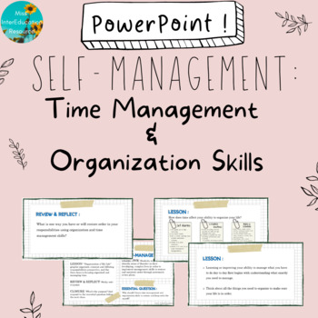 Preview of Self-Management: Time Management and Organization Skills Lesson Plan (Casel SEL)
