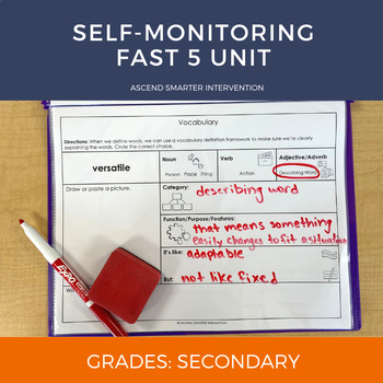 Preview of Self-Monitoring Fast 5 Unit (6th & Up)