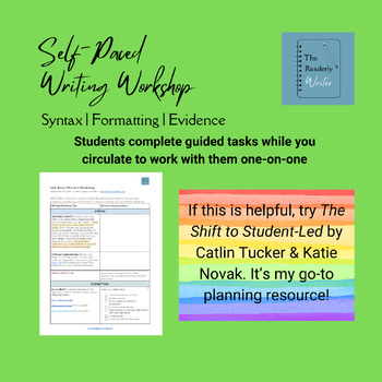 Preview of Self-Paced Writing Workshop