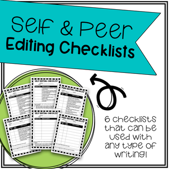 Preview of Self & Peer Editing Checklists - 6 Versions!