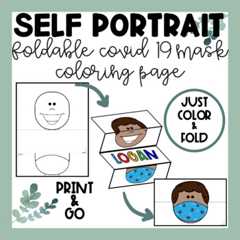 Download Self Portrait | Back to School Activity | COVID-19 | Mask | Coloring Page | Art