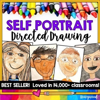 Preview of Self Portrait Directed Drawing Art Project Craft GREAT gift for Fathers Day