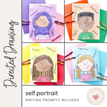 Preview of Self Portrait Directed Drawing & Writing Prompts