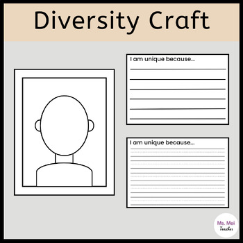 Preview of Self-Portrait Diversity Crafts - I Am Unique Because Bulletin Board