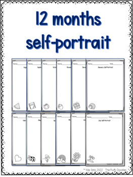 Preview of Self-Portrait Template  *12 Months* *student's portfolio"