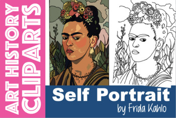Preview of Self Portrait by Frida Kahlo ART HISTORY Clipart Mexican painter