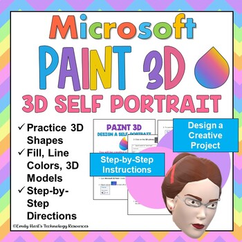 Preview of MICROSOFT PAINT 3D: Create a Self Portrait Using a Blank Head & Paint Techniques