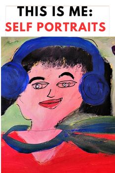 Preview of Self Portrait Art Lesson K 1st 2nd 3rd Head Shoulder Self Esteem