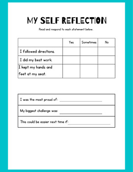 Preview of Self Reflection