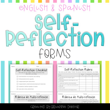 Preview of Self-Reflection Forms - English and Spanish