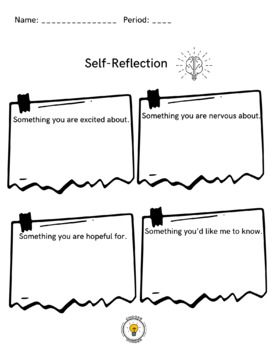 Preview of Self- Reflection Worksheet