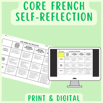 Preview of Self-Reflection for Middle-Secondary School Core French