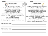 Self Reflective Sheets for Weekly Student Goals