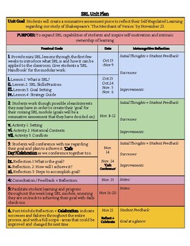 Preview of Self-Regulated Learning Unit Plan