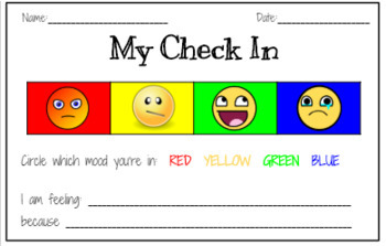 Preview of Self Regulating Check In Sheets