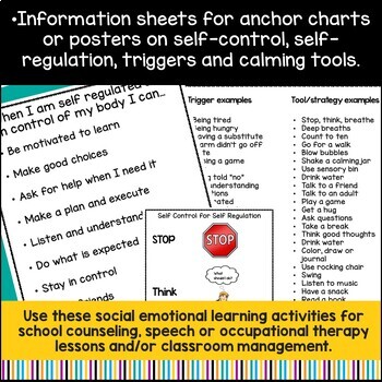 Self Regulation Activity Triggers and Calming Strategies for SEL