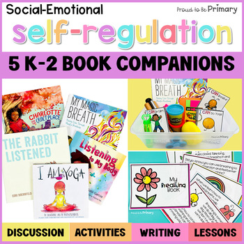 Preview of Self-Regulation SEL Read Aloud Activities & Books, Yoga Cards, Breathing Visuals
