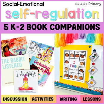 Preview of Self-Regulation SEL Read Aloud Activities & Books, Yoga Cards, Breathing Visuals