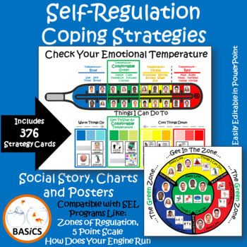 Preview of Self-Regulation Coping Strategies - Social Story, Charts and Posters