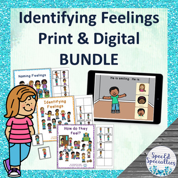 Preview of Self-Regulation Identifying Feelings Interactive Books & BOOM Cards™ BUNDLE