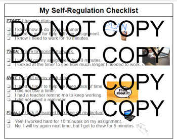 Preview of Self-Regulation Interactive Checklists (Easel)