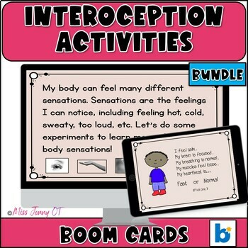 Preview of Self Regulation Interoception Activities Boom Card BUNDLE OT