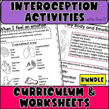 Preview of Self Regulation Interoception Curriculum and Worksheets BUNDLE OT