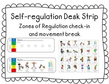 Preview of Self-Regulation Name Tag With Zones check in and Movement Breaks