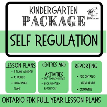 Preview of Self-Regulation Ontario FDK Lesson Plan/Reporting/Activity Package- FULL YEAR