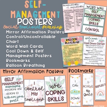 Preview of Self Regulation Posters | Positive Affirmation Mirror | Classroom Management