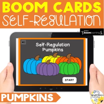 Preview of Self-Regulation Pumpkin Boom Cards - Fall and Halloween SEL Counseling Activity