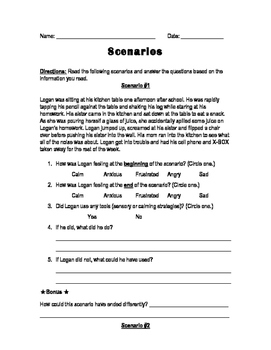 Self Regulation Scenarios by The OT Specialist | TpT