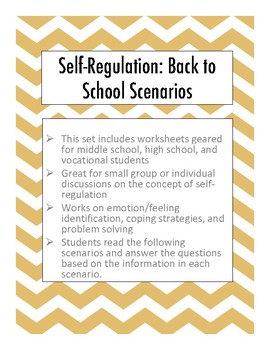 self regulation scenarios back to school edition by the ot specialist