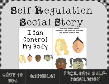 Preview of Editable Self-Regulation Social Story