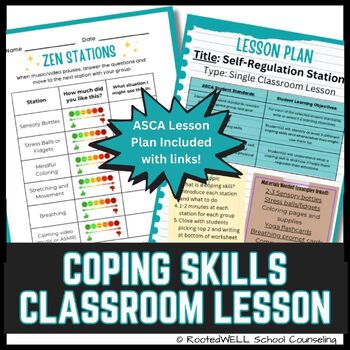 Preview of Self-Regulation Stations Classroom Activity Worksheet and Lesson Plan