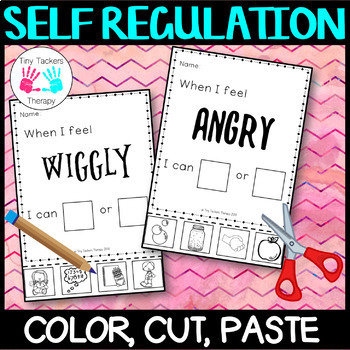 Preview of Self Regulation Tools: Color/colour, cut, paste - no prep activity centre