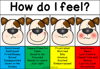 Self Regulation Tools: DOG Feelings/Emotion pack by Tiny Tackers Therapy