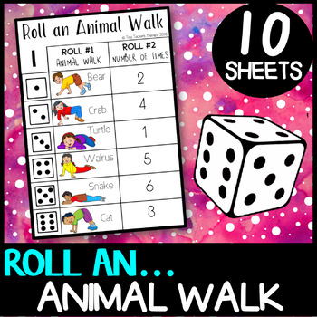 Preview of Animal Walks: Roll an animal walk - brain breaks, self regulation, gross motor
