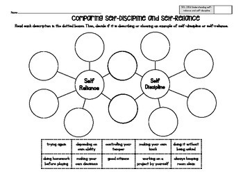 Self Reliance vs Self Discipline Sort by Lauren Antozzi | TPT