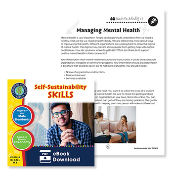 Preview of Self-Sustainability Skills: Managing Mental Health Research - WORKSHEET
