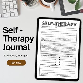 Preview of Self-Therapy Journal / Editable Canva Template