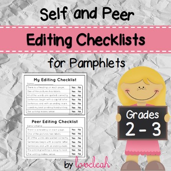 Preview of Self and Peer Editing Checklist for Pamphlets Grades 2-3