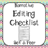 Self and Peer Narrative Editing Checklist (Editable)