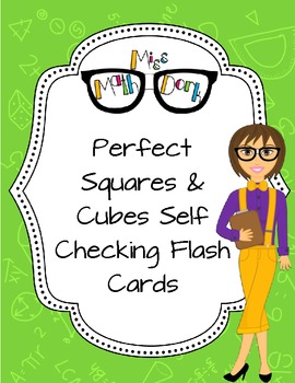 Preview of Self-check Perfect Square and Perfect Cube Flash-cards