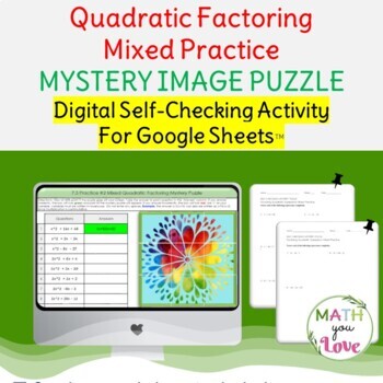 Preview of Self-checking Digital Mystery Puzzle - Factoring Quadratic Expressions (Prime)