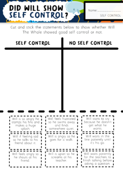 Preview of Self-Control - Spotting Good and Bad Self-Control - Cut & Stick