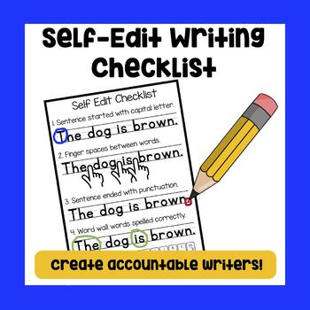 Preview of Self edit writing checklist