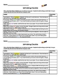 Self-editing checklists and Student-Teacher  checklist for